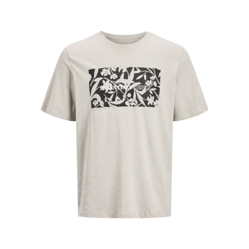 Jack & Jones "Jeff Monochrome Shape"σε Plus fit γραμμή,με μεταξοτυπία - Moonbeam