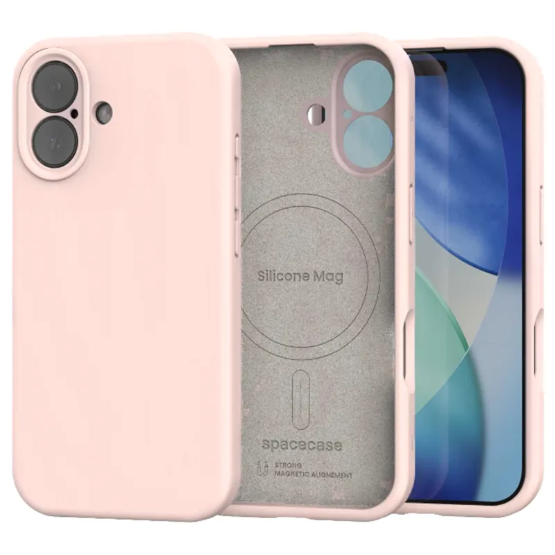 Θήκη iPhone 17 Spacecase Silicone Mag Case Σιλικόνης με MagSafe - Baby Ροζ (5905719132088)