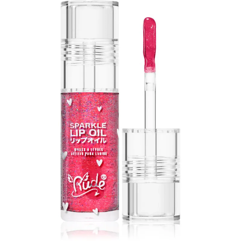 Rude Cosmetics Manga Collection Sparkle Lip Oil λάδι με χρώμα για τα χείλη με ενυδατικό αποτέλεσμα απόχρωση Watermelon 4 γρ
