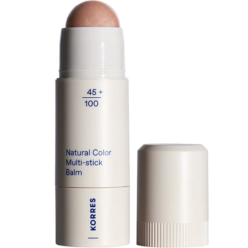 Korres Natural Collor Multi Stick Balm Πολυχρηστικό Stick με Κρεμώδη Υφή για Φυσικό Αποτέλεσμα & Λάμψη 4,5g - 02 Glass Peach
