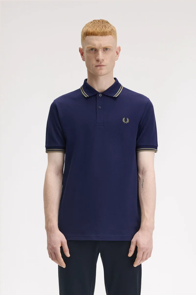 Fred Perry Ανδρική Μπλούζα Twin Tipped Polo M3600-Y59 Μπλε