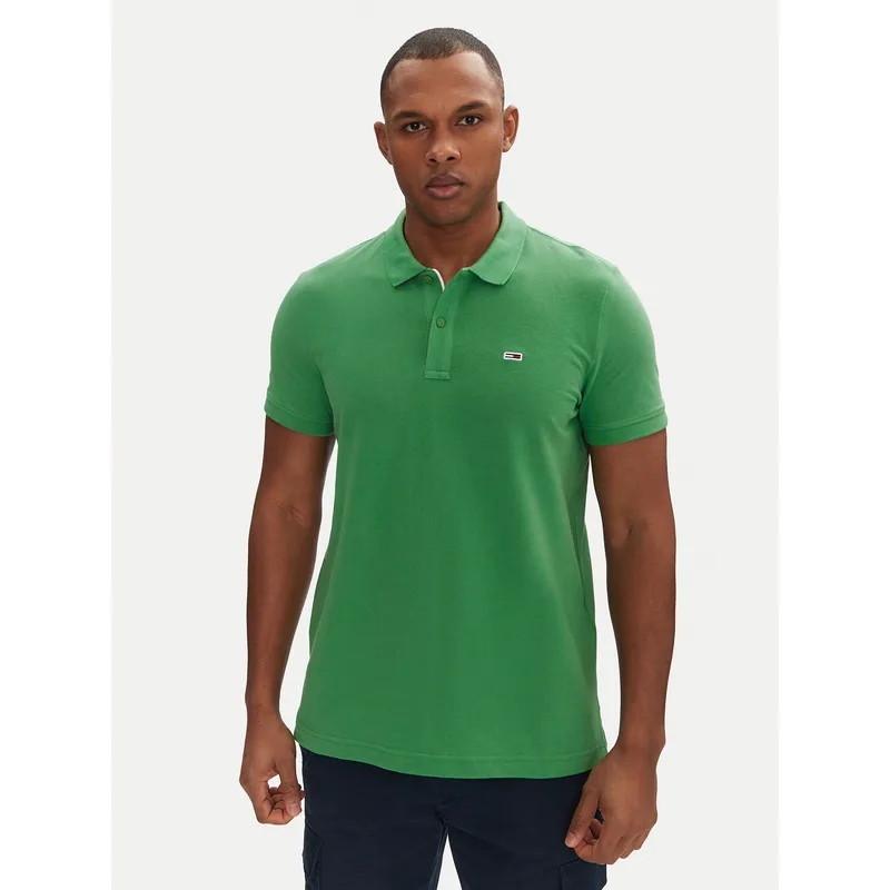 Tommy Jeans Polo DM0DM20676 Πράσινο Slim Fit