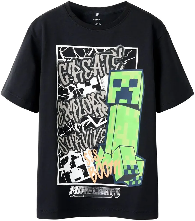 T-SHIRT NAME IT NKMMASE MINECRAFT 13254203 ΜΑΥΡΟ (116CM)-(6 ΕΤΩΝ)