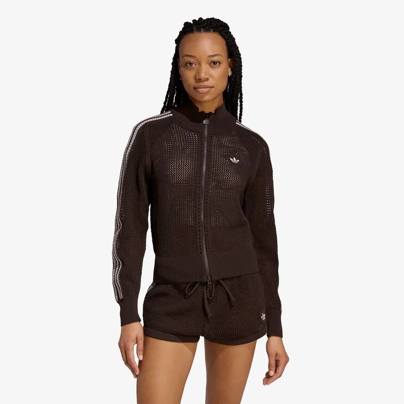 Φούτερ adidas Knitted Crochet Firebird Track Top Aurora Coffee M