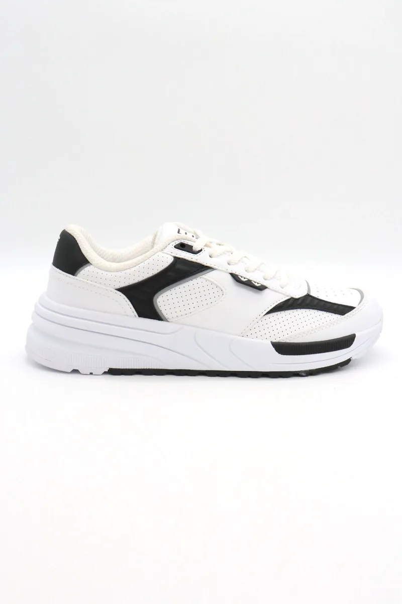 ARMANI 7 ΠΑΠΟΥΤΣΙΑ SNEAKERS LOGO ΛΕΥΚΟ-ΜΑΥΡΟ