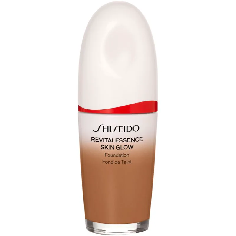 Shiseido Revitalessence Skin Glow Foundation ελαφρύ μακιγιάζ με λαμπρυντική επίδραση SPF 30 απόχρωση Cedar 30 ml