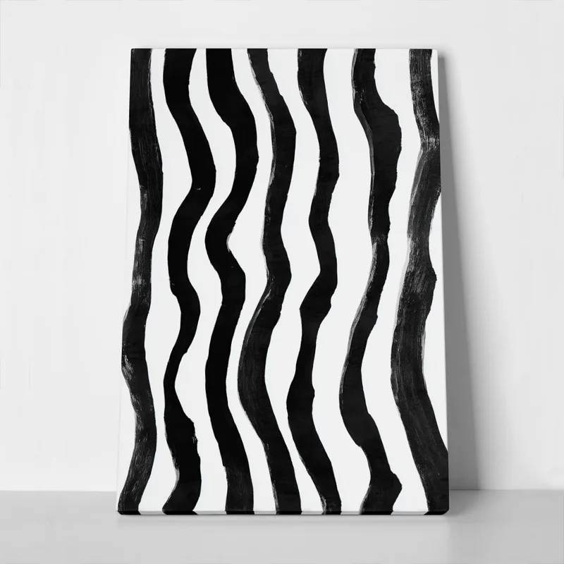 Πίνακας σε Καμβά BOHO BLACK & WHITE ZEBRA PATTERN 2