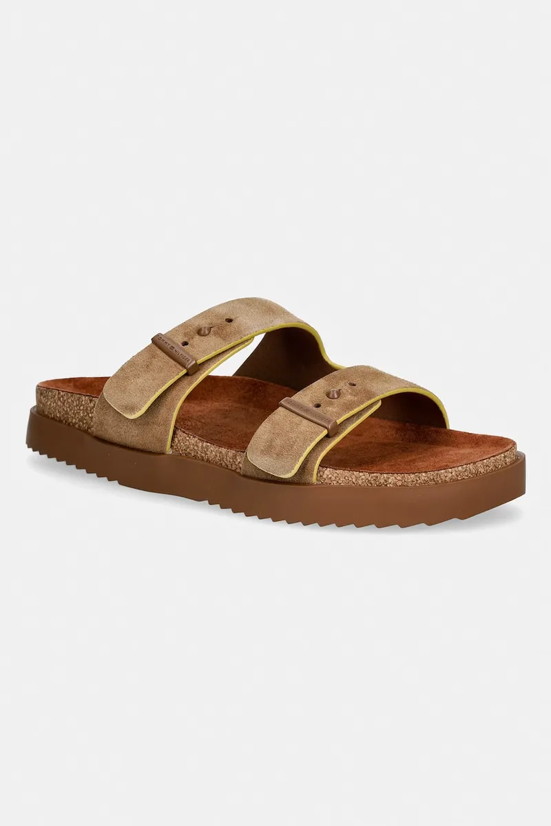 Tommy Hilfiger σαγιονάρες ανδρικές σουέτ CORK ADJUSTABLE SUEDE SANDAL