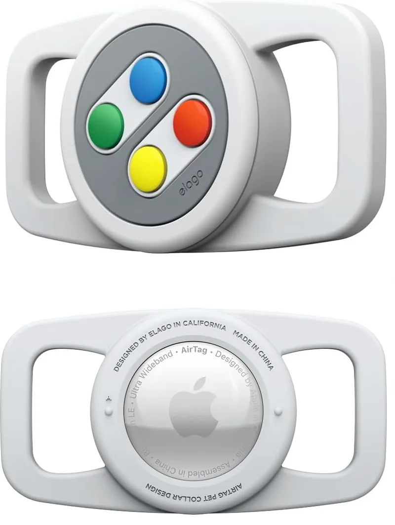 Elago W5 Pet Collar Case - Θήκη Premium Σιλικόνης Apple AirTag 2 / 1 για Κολάρο Κατοικιδίων - Light Grey (EAT-W5-PET-LGY)
