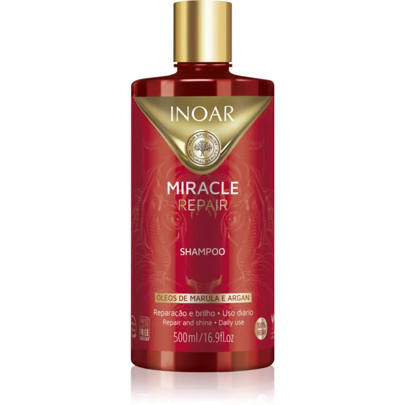 INOAR Miracle Repair αναγεννητικό σαμπουάν για αδύναμα και ταλαιπωρημένα μαλλιά 500 ml