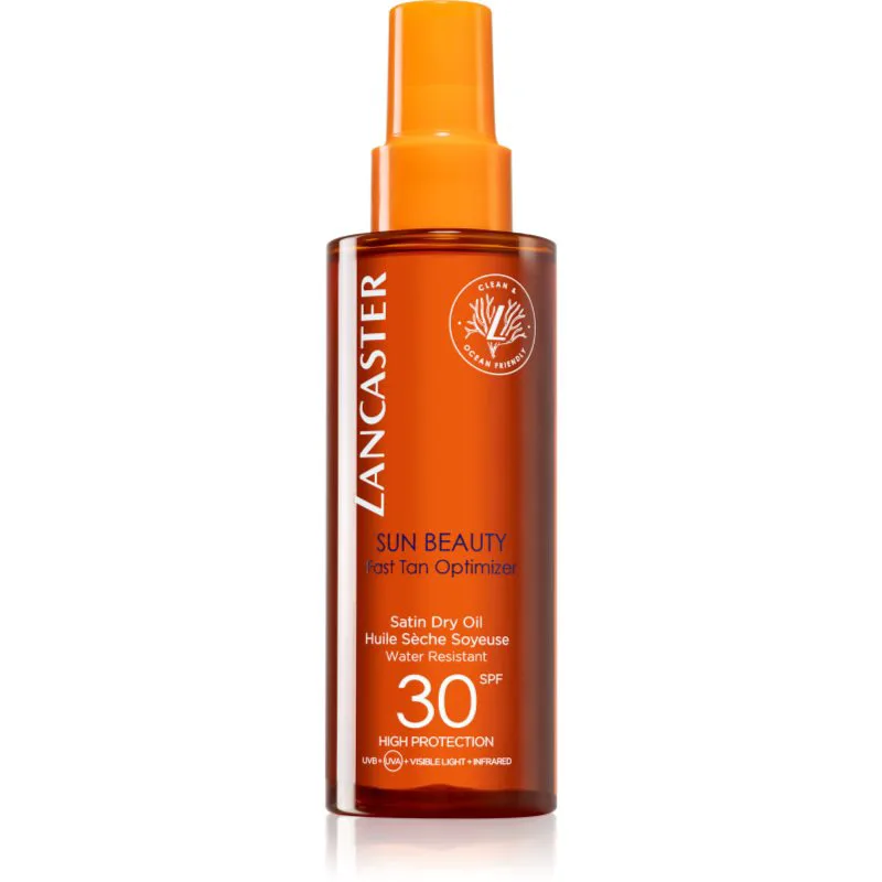 Lancaster Sun Beauty Satin Dry Oil ξηρό αντηλιακό λάδι σε σπρέι SPF 30 150 μλ