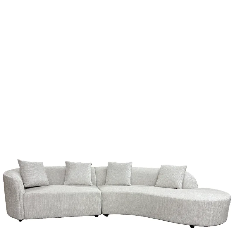 Καναπές MONTARO ArteLibre Γκρι Ανοιχτό Ύφασμα 140x105x65cm/206x124x68cm