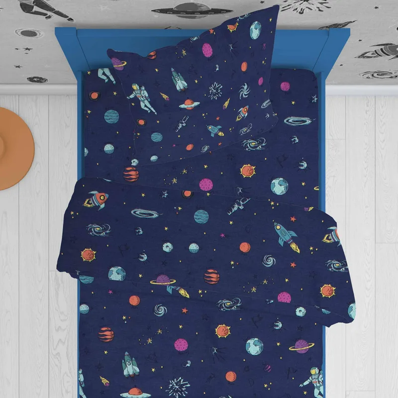 Σεντόνια Μονά Σετ Dimcol Space 189 Blue 160x240