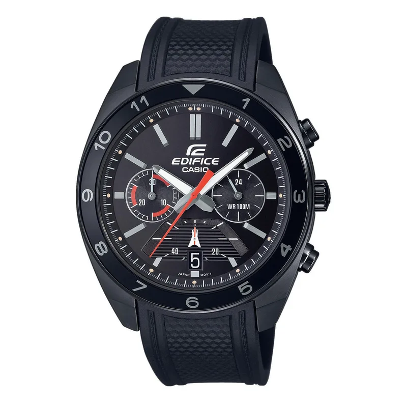 CASIO Edifice Black Rubber Cronograph EFV-590PB-1AVUEF