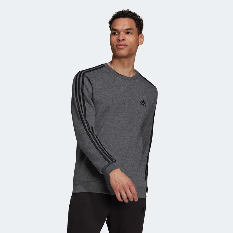ADIDAS ESSENTIALS FLEECE 3-STRIPES SWEATSHIRT ΓΚΡΙ