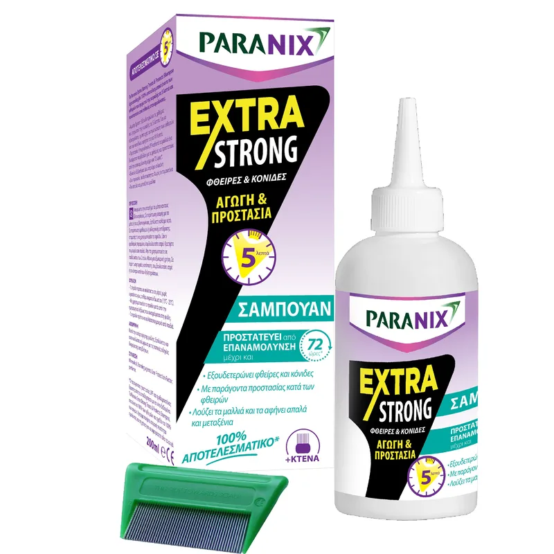 Paranix Extra Strong Shampoo Προστατευτικό Σαμπουάν κατά των Φθειρών του Τριχωτού της Κεφαλής & των Αυγών τους 200ml