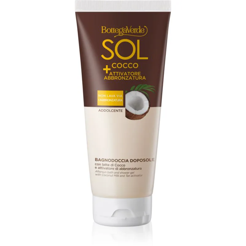 Bottega Πράσινο Sol Cocco τζελ για ντους και μπάνιο μετά την ηλιοθεραπεία 200 ml