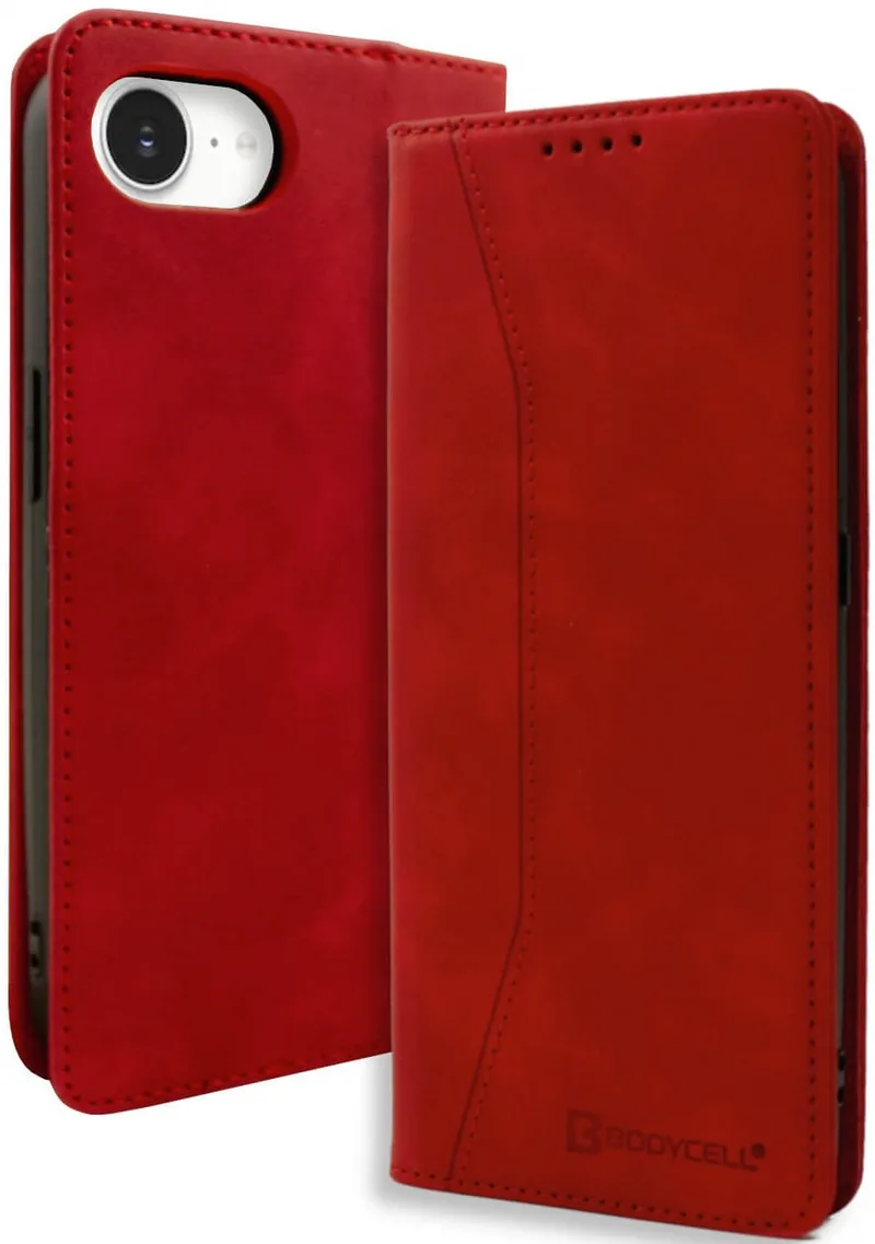 Θήκη iPhone 17e / 16e Bodycell Book Case Πορτοφόλι - Red (5206015079870)