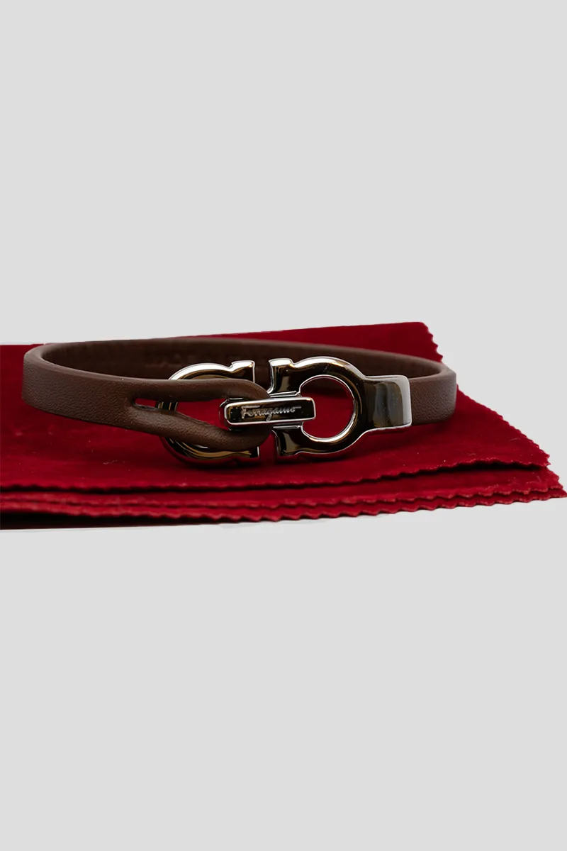 SALVATORE FERRAGAMO Ανδρικό Καφέ Gancini bracelet