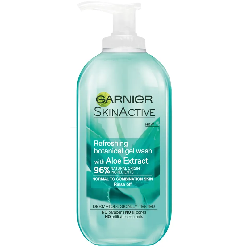 Garnier Skinactive Aloe Refreshing Gel Wash Gel Καθαρισμού Προσώπου με Αλόη για Κανονικές προς Μικτές Επιδερμίδες 200ml