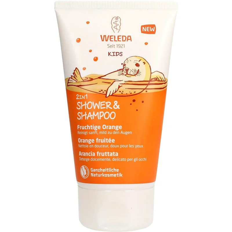 Weleda Kids 2 in 1 Shampoo & Body Wash Παιδικό Σαμπουάν & Αφρόλουτρο Φρουτώδες Πορτοκάλι 150ml