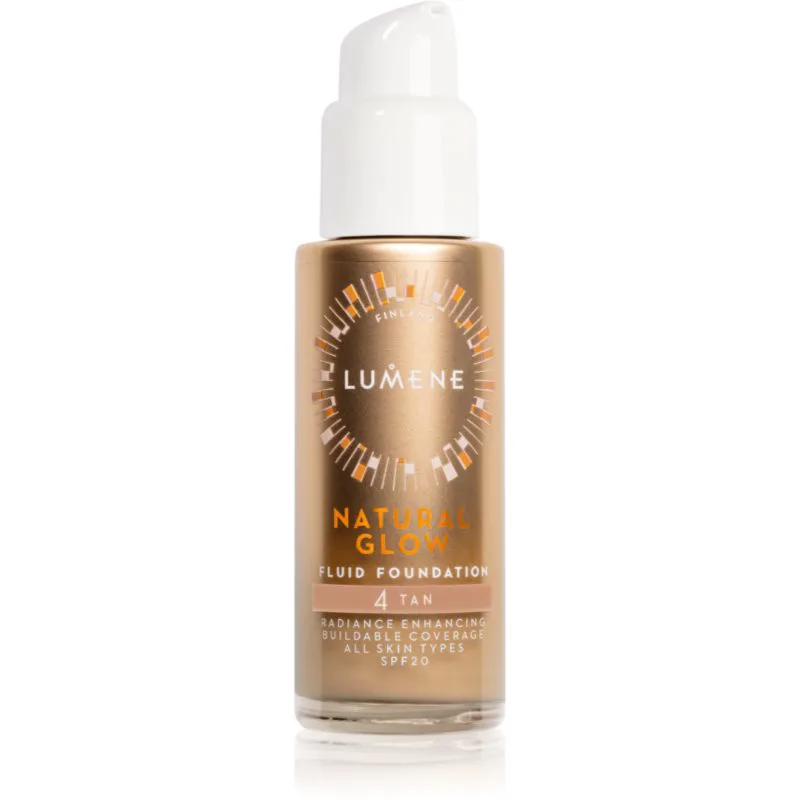 Lumene Natural Glow λαμπρυντικό μεικ απ για φυσική εμφάνιση SPF 20 απόχρωση 4 Tan (Neutral) 30 ml