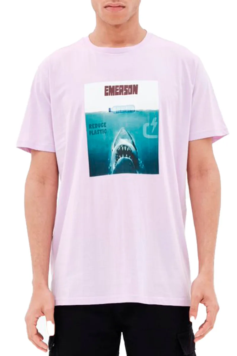 Μπλούζα Κοντομάνικη Emerson Με Τύπωμα Reduce Plastic 221.EM33.51-COOL PINK Ανδρικό