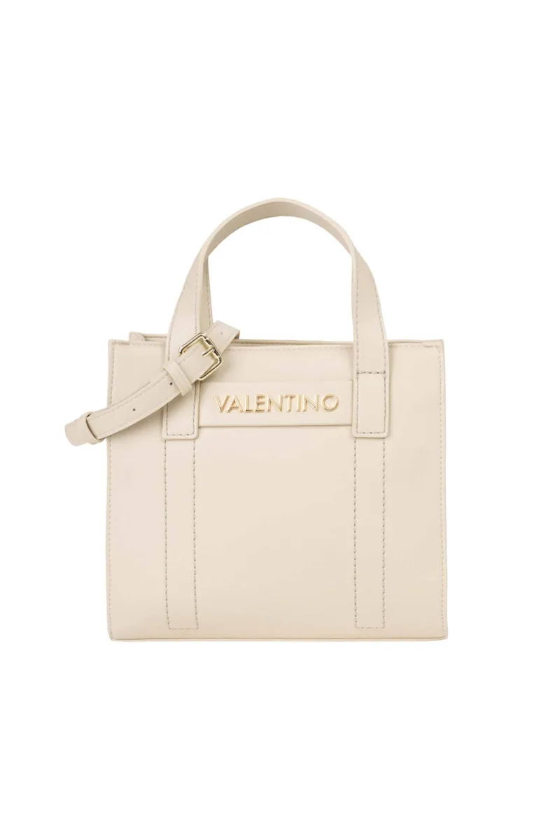 Valentino γυναικεία τσάντα χειρός με μεταλλικό λογότυπο "Aury Re" - 73LVBS9OB05/AUR Εκρού