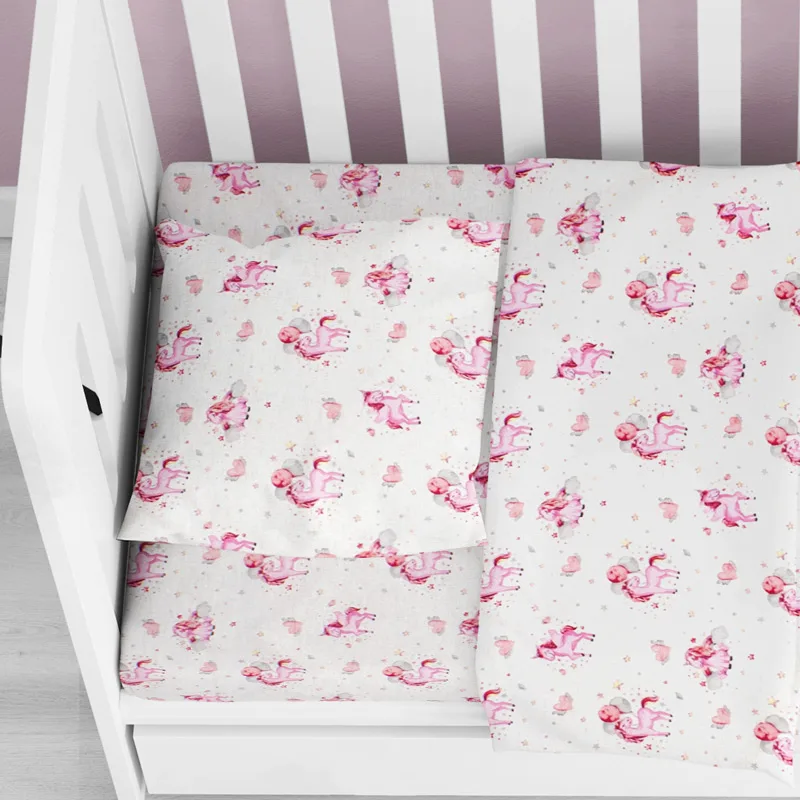 Βρεφική Μαξιλαροθήκη 35x45 Dimcol Unicorn 208 Ροζ 35x45