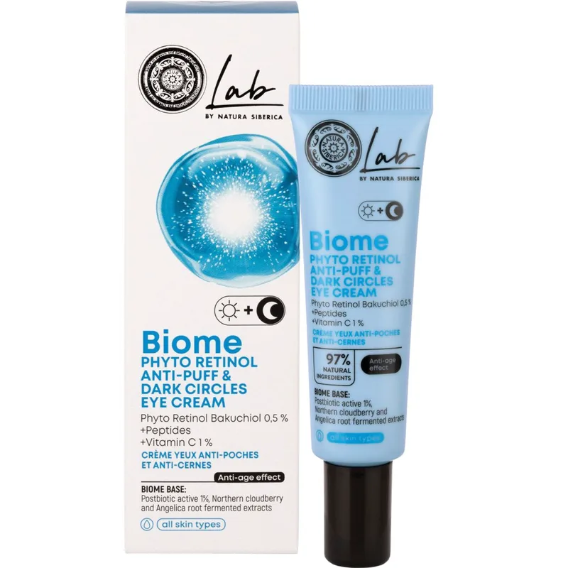 Natura Siberica Lab Biome Phyto Retinol Anti-Puff & Dark Circles Eye Cream Κρέμα Ματιών με Ρετινόλη για Πρηξίματα & Μαύρους Κύκλους 30ml
