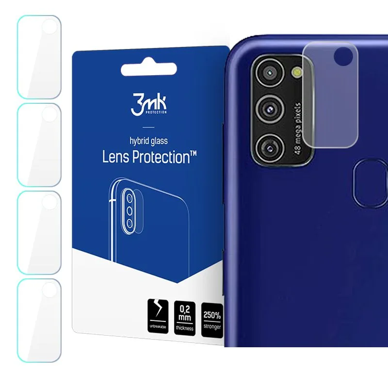 3MK Hybrid Glass Camera Protector - Αντιχαρακτικό Υβριδικό Προστατευτικό Γυαλί για Φακό Κάμερας Samsung Galaxy M21 - 4 τεμάχια (71967)