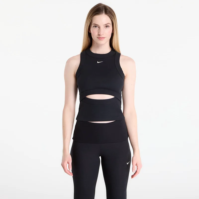 Nike Sportswear Chill Knit Women's Tight Ribbed Tank Top Black/ Sail L