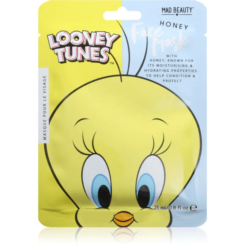 Mad Beauty Looney Tunes Tweety υφασμάτινη μάσκα ενυδάτωσης με καταπραϋντική δράση 25 ml