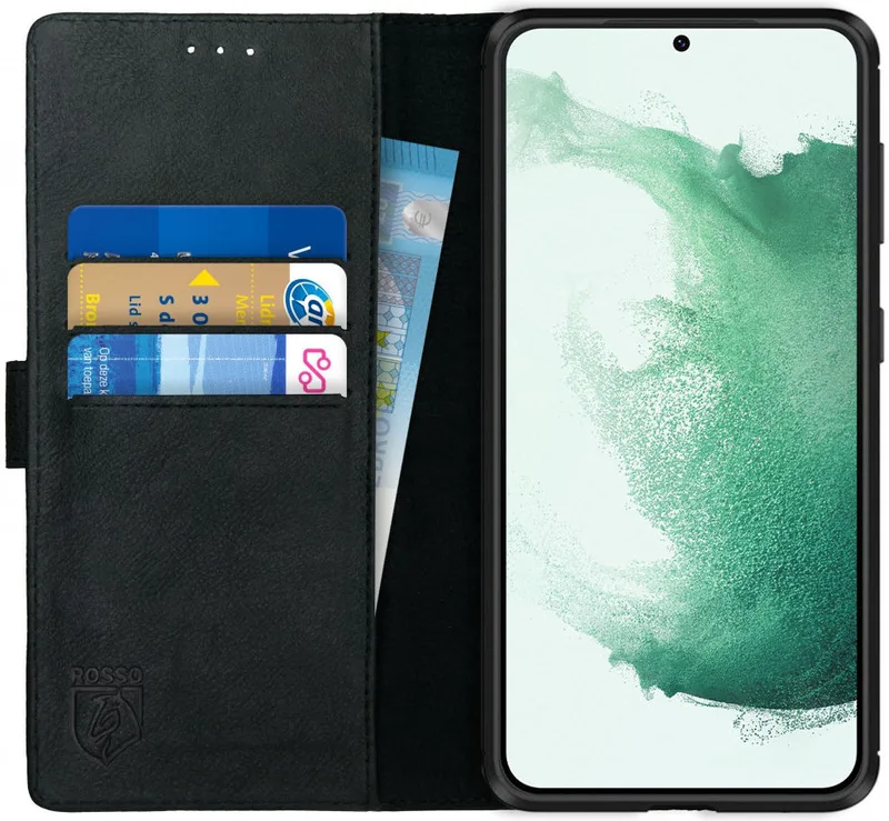 Κόκκινο Deluxe Δερμάτινη Θήκη Πορτοφόλι Samsung Galaxy S22 Plus 5G - Black (8719246337307)