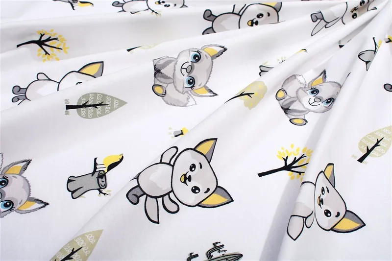 Πάνα Χασές Bebe Βαμβακερή 80x80εκ. Foxes 595 White-Grey DimCol (Ύφασμα: Βαμβάκι 100%, Χρώμα: Λευκό) - DimCol - 31111328074