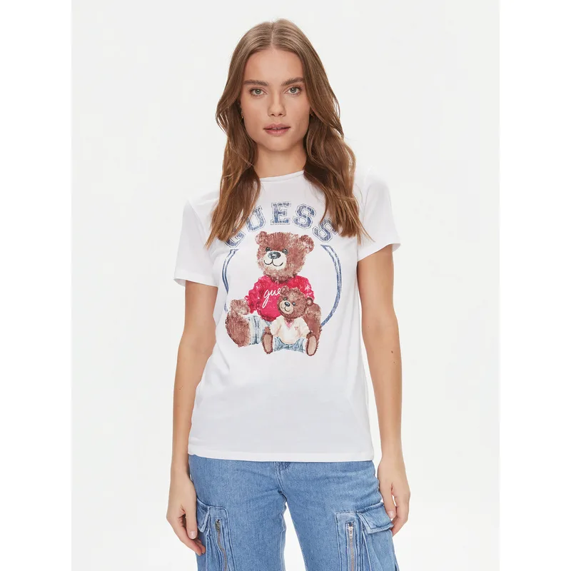 Guess T-Shirt W4RI86 K9SN1 Λευκό Regular Fit