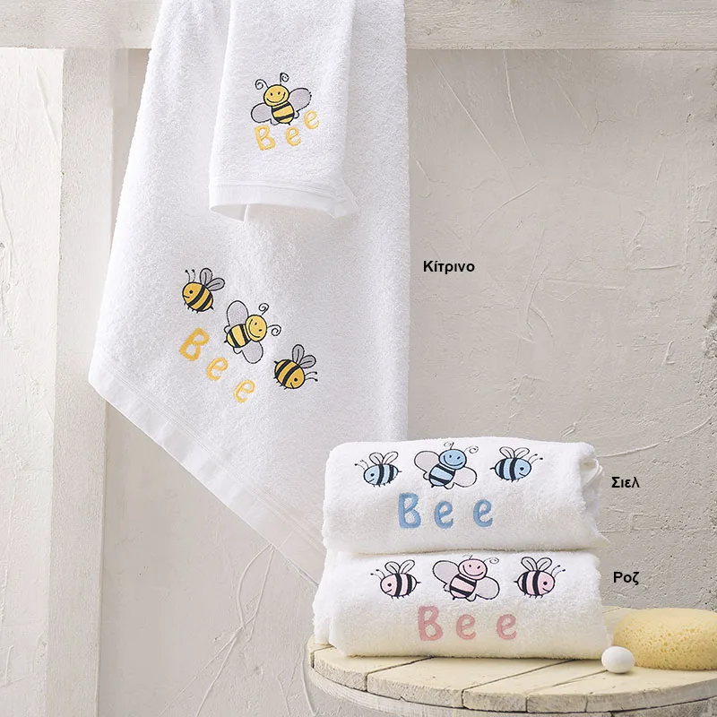 Βρεφικές Πετσέτες (Σετ 2 Τμχ) Rythmos Honey Bee Σιελ