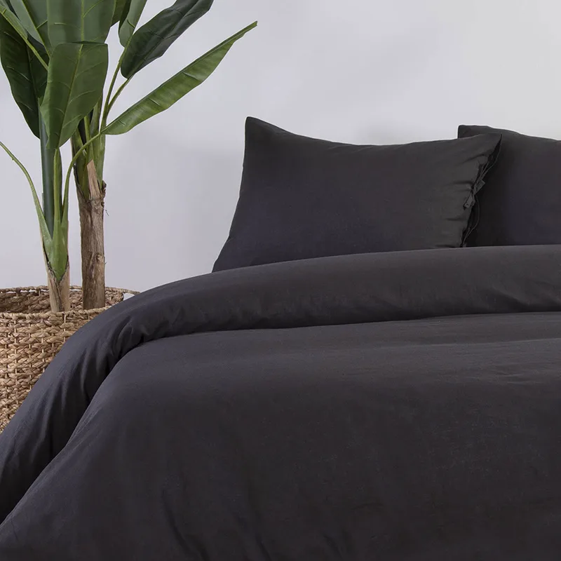Σεντόνι Μεμονωμένο Μονό 170X270 Nef Nef Cotton-Linen Anthracite Χωρίς Λάστιχο (170x270)