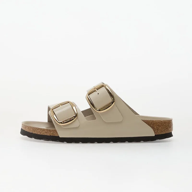Sneakers Birkenstock Arizona Big Buckle Natural Leather Patent Women High-Shine Oyster EUR 40
