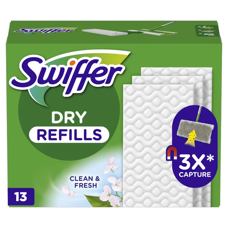 Swiffer Ανταλλακτικά Στεγνά Πανάκια Για Το Πάτωμα Clean & Fresh - 13 τεμάχια