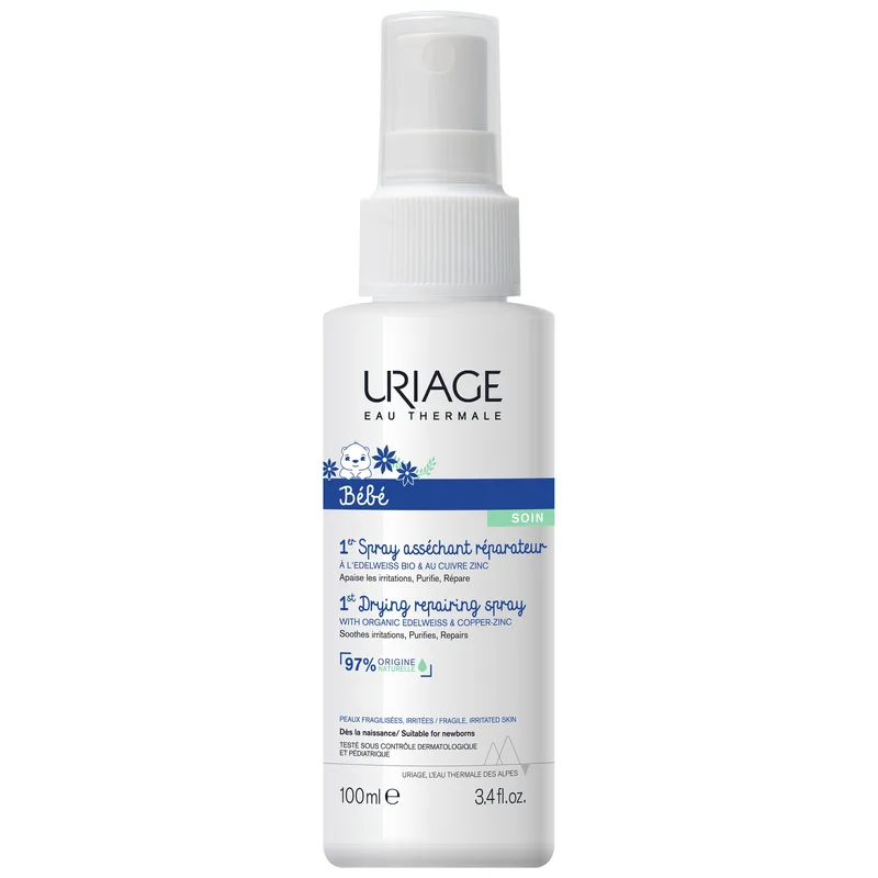 Uriage Bebe 1st Drying Repairing Spray Επανορθωτικό Spray με Δράση Κατά των Ερεθισμών 100ml