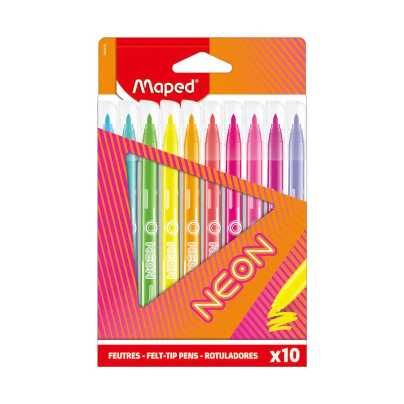 Λεπτοί Μαρκαδόροι Ζωγραφικής Νeon Maped 10 τεμ 845419