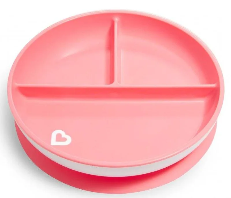 ΠΙΑΤΟ ΦΑΓΗΤΟΥ ΜΕ ΧΩΡΙΣΜΑ MUNCHKIN SUCTION PLATE ΡΟΖ