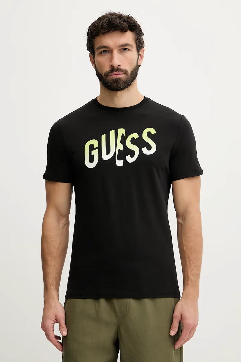 T-shirt Guess ανδρικό βαμβακερό