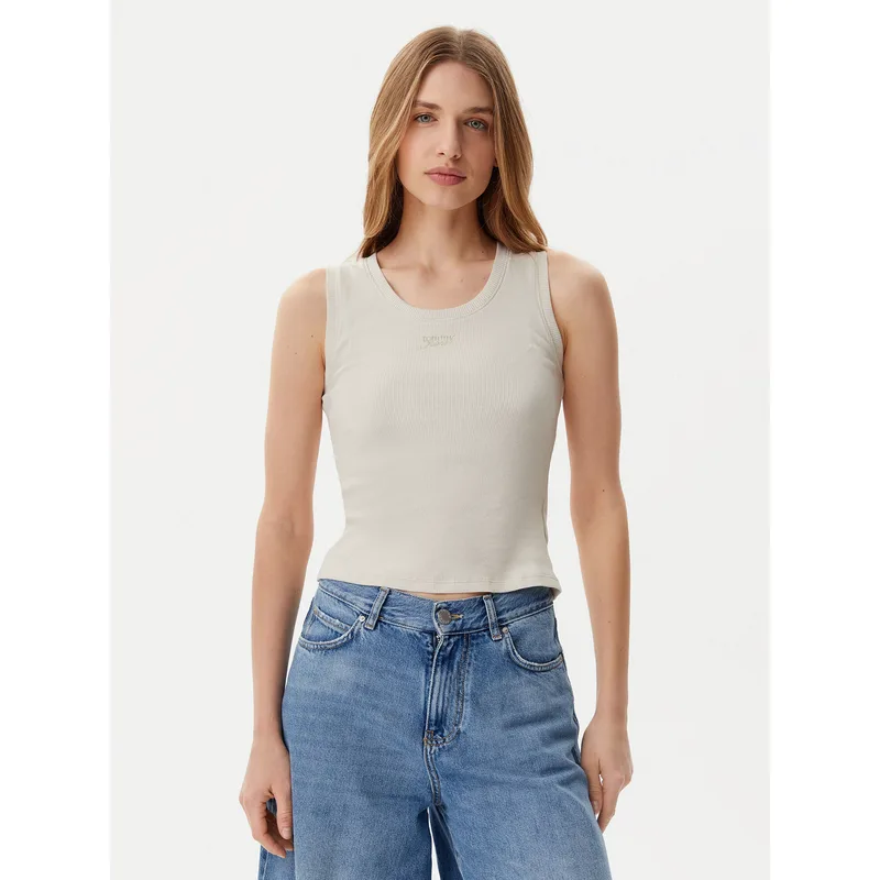 Tommy Jeans Τοπ DW0DW21369 Μπεζ Slim Fit