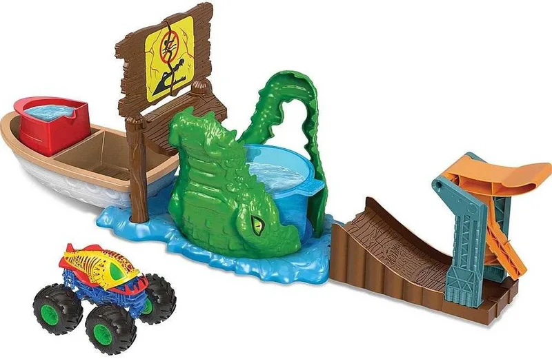 HOT WHEELS ΣΕΤ ΠΑΙΧΝΙΔΙΟΥ ΧΡΩΜΟΚΕΡΑΥΝΩΝ MT ΜΕ ΚΡΟΚΟΔΕΙΛΟ (HGV14)