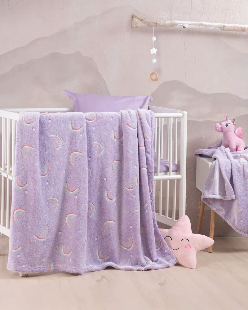Κουβέρτα Fleece Φωσφοριζέ Κούνιας Rythmos Nelie 110x140