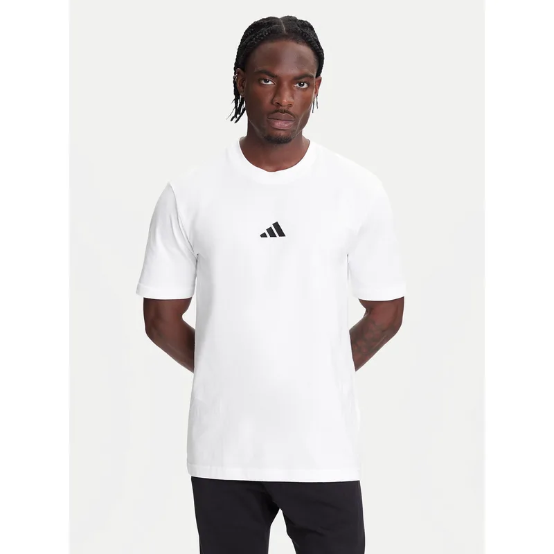 adidas T-Shirt Essentials Small Logo JF1092 Λευκό Regular Fit