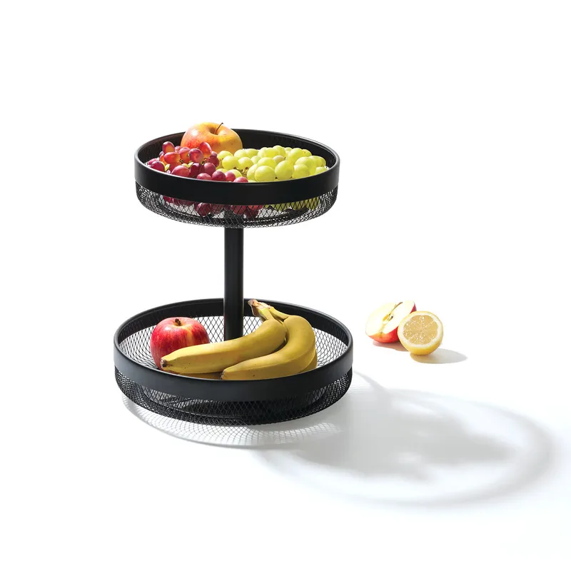 Secret De Gourmet Φρουτιέρα Μεταλλική 2όροφη Mayaj Black 30cm