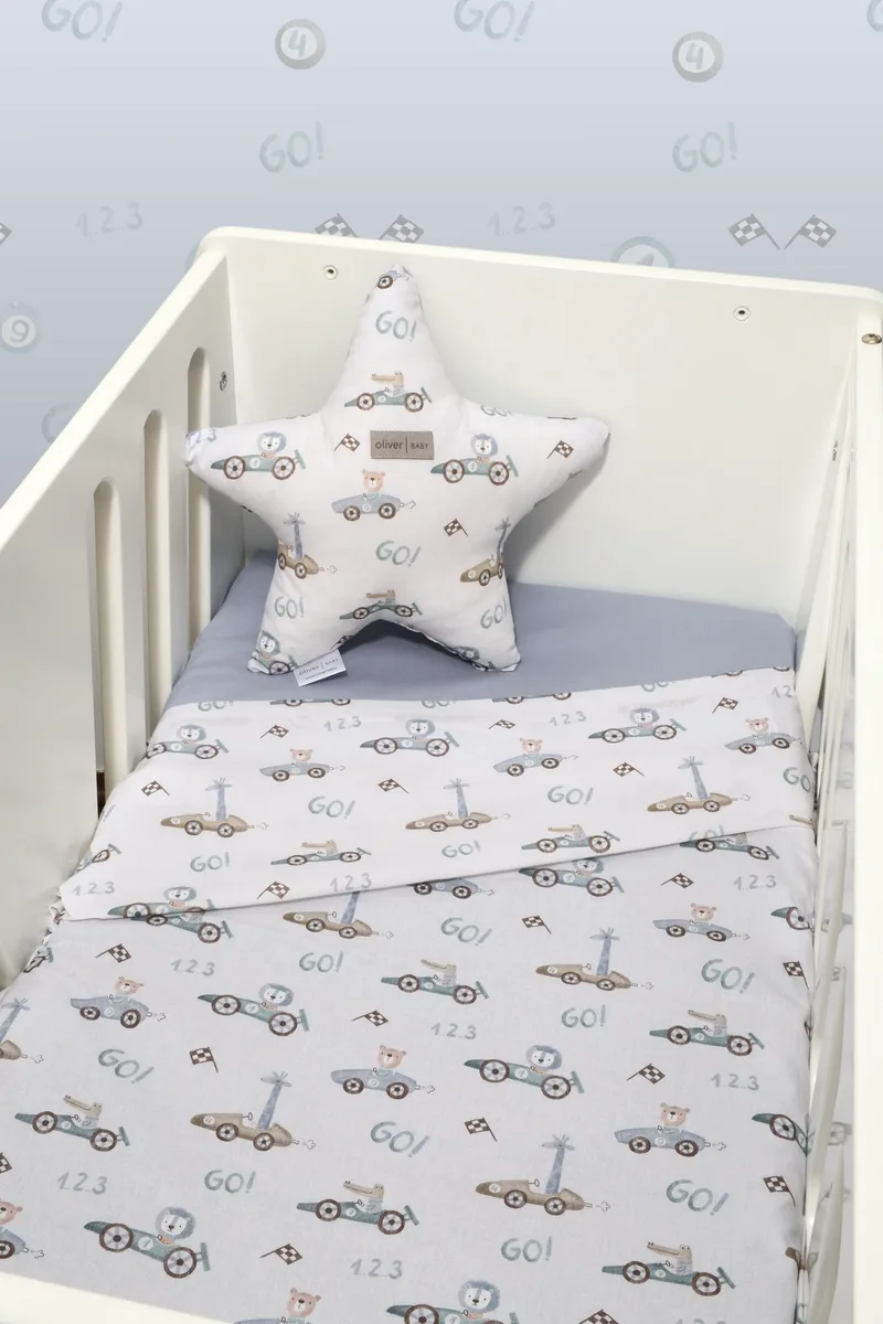 Σεντόνια Λίκνου Σετ 2τ -75x110-100% Βαμβάκι Des -421 Oliver Baby